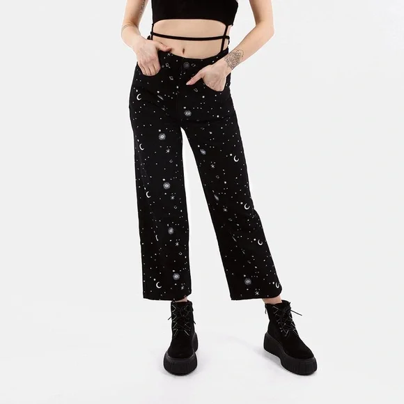 Disturbia ‘Celestial’ Embroidered Jeans - Black - Picture 5 of 9